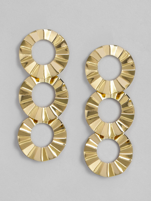 

DressBerry Gold-Plated Circular Drop Earrings