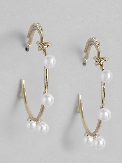 

DressBerry Gold-Toned Circular Half Hoop Earrings