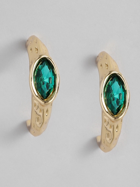 

DressBerry Gold-Toned Geometric Half Hoop Earrings