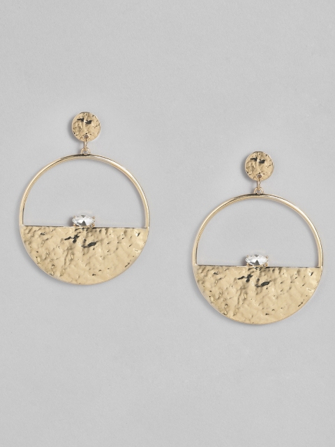 

DressBerry Gold-Toned Circular Drop Earrings