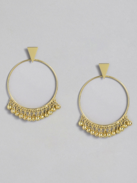 

DressBerry Gold-Toned Circular Drop Earrings