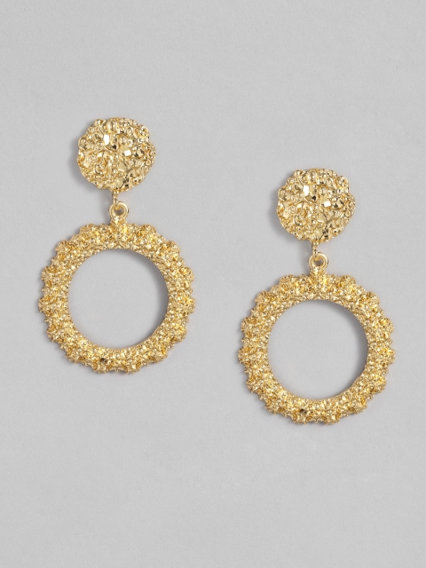 

DressBerry Gold-Toned Circular Drop Earrings