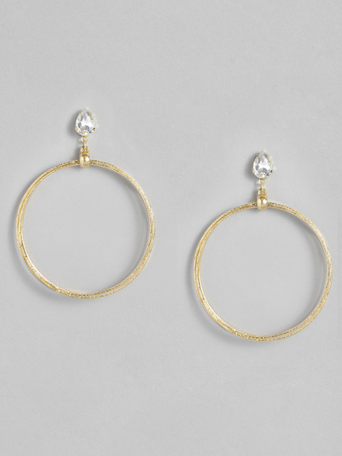

DressBerry Gold-Plated Studded Circular Drop Earrings