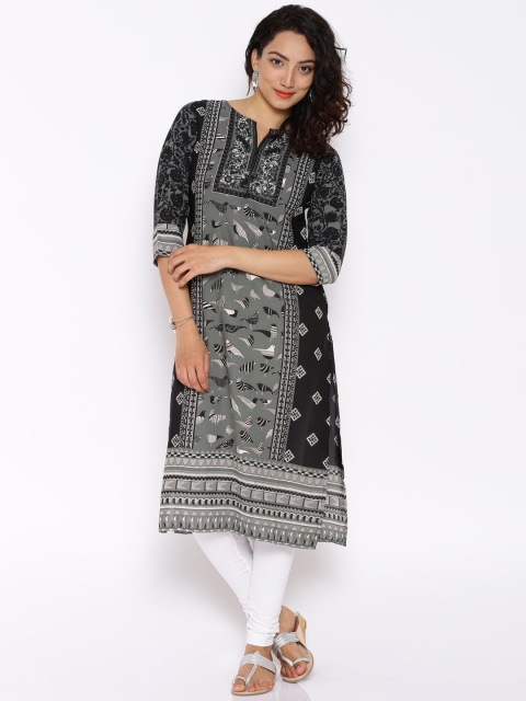 

Vishudh Grey Printed Kurta