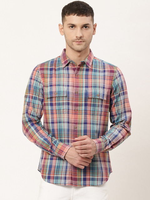 

United Colors of Benetton Men Multicoloured Slim Fit Checked Casual Shirt, Multi