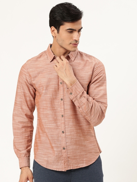 

United Colors of Benetton Men Beige Slim Fit Self Design Casual Shirt