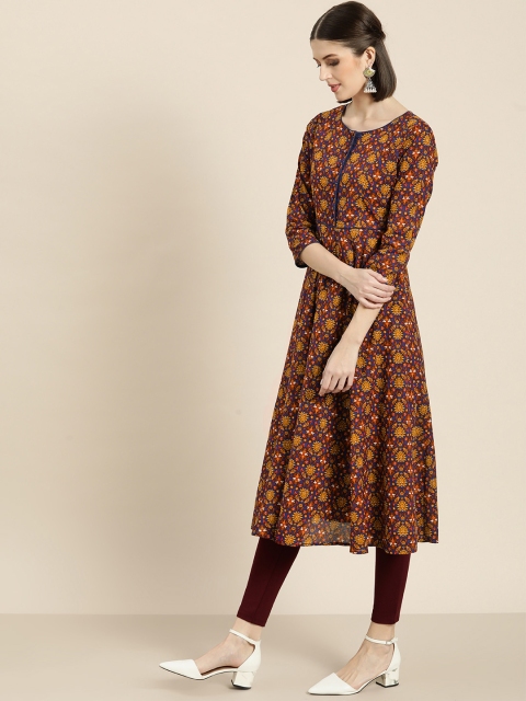 

Shae by SASSAFRAS Women Blue & Red Printed A-Line Kurta
