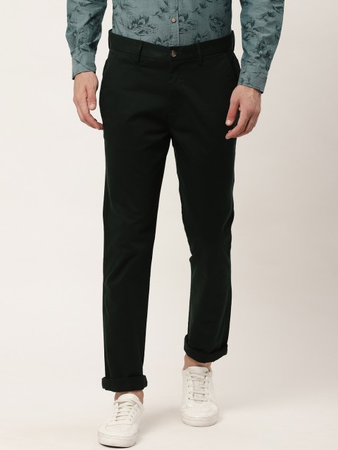 

United Colors of Benetton Men Green Slim Fit Solid Regular Trousers