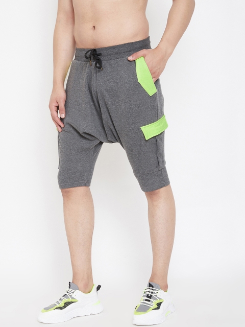 

FUGAZEE Men Charcoal Solid Slim Fit Regular Shorts