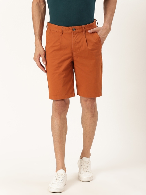 

United Colors of Benetton Men Rust Orange Solid Slim Fit Chino Shorts