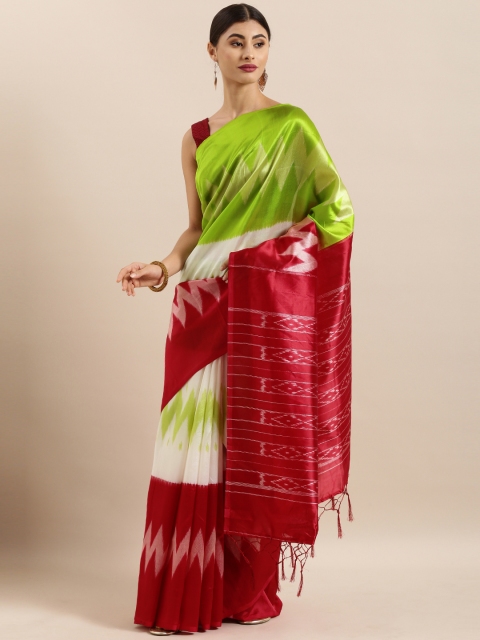 

KALINI Maroon & Green Art Silk Printed Mysore Silk Saree