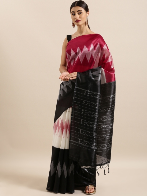 

KALINI Black & White Art Silk Printed Mysore Silk Saree