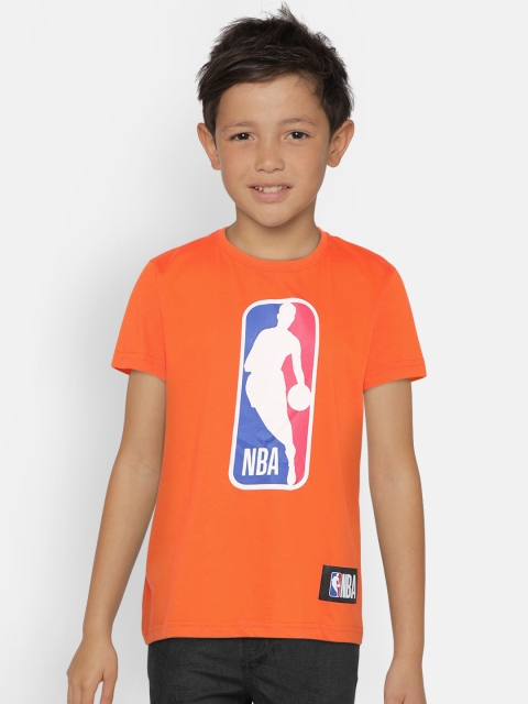 

NBA Boys Orange Printed Round Neck T-shirt