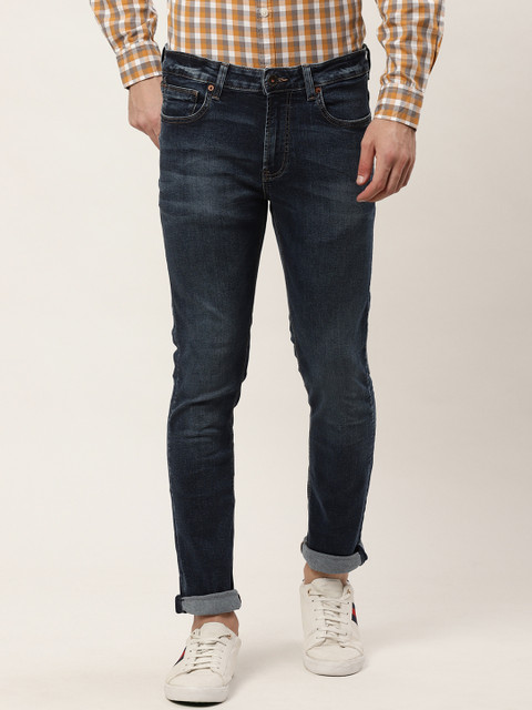 

United Colors of Benetton Men Navy Blue Skinny Fit Mid-Rise Clean Look Stretchable Jeans