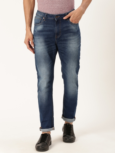 

United Colors of Benetton Men Navy Blue Carrot Fit Mid-Rise Clean Look Stretchable Jeans