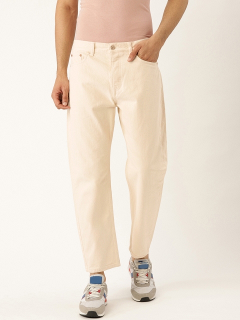 

United Colors of Benetton Men Beige Solid Mid-Rise Regular Fit Jeans
