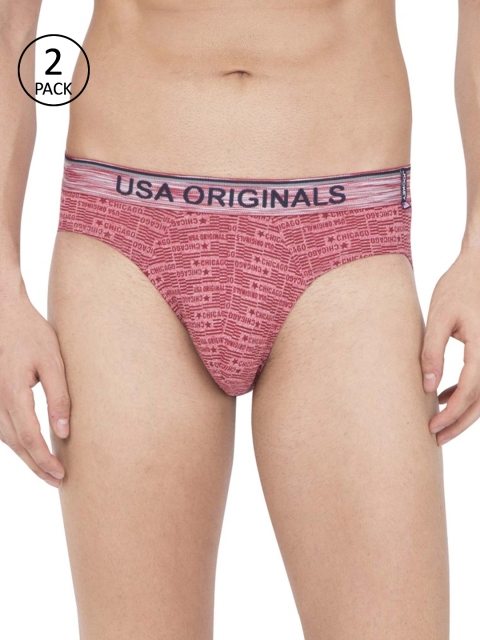 

Jockey Men Pack of 2 Red & Pink Printed Briefs 9107757-2