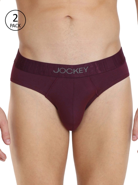 

Jockey Men Pack of 2 Burgundy Solid Briefs 9867809-2