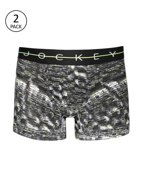 

Jockey Men Pack of 2 Black & White Printed Trunks