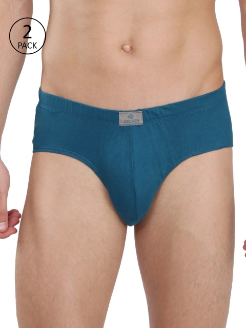 

Jockey Men Pack of 2 Blue Solid Briefs 8035-0205-BLUSP