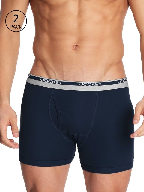 

Jockey Men Pack of 2 Navy Blue Solid Trunks