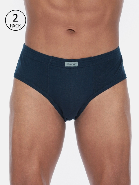

Jockey Men Pack Of 2 Navy Blue Solid Briefs 1009-0105