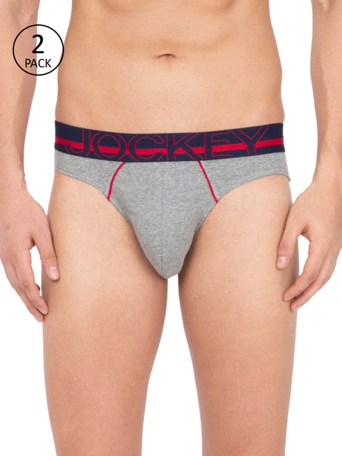

Jockey Men Pack Of 2 Grey Melange Solid Briefs US17-0105