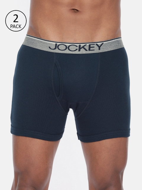 

Jockey Men Pack of 2 Navy Blue Solid Trunks
