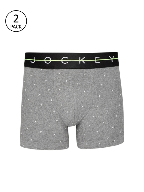 

Jockey Men Pack of 2 Printed Trunks NY02-0105-NYC08, Grey melange