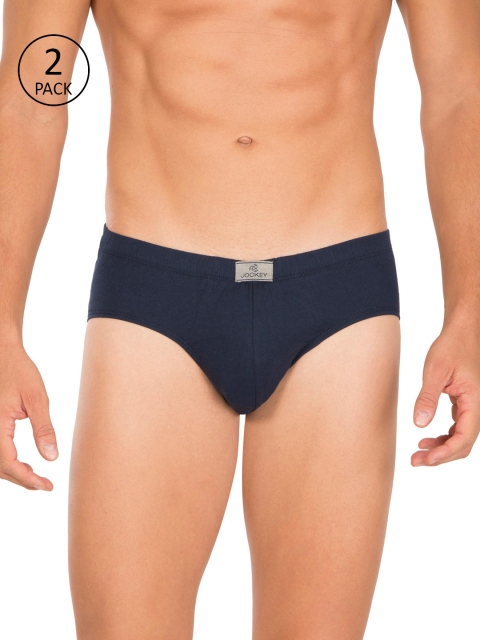 

Jockey Men Pack of 2 Navy Blue Solid Briefs 8035-0105