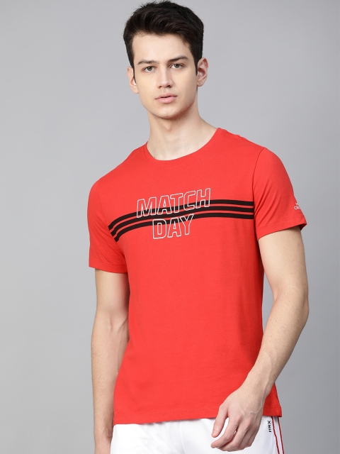 

HRX By Hrithik Roshan Men Red Printed Bio-Wash Cricket T-shirt
