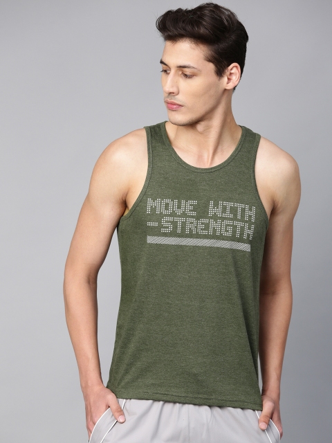 

HRX by Hrithik Roshan Men Kombu Green Solid Rapid-Dry Training Tshirts, Olive