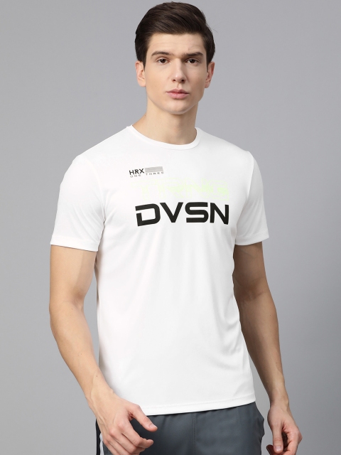 

HRX By Hrithik Roshan Men Bright White Printed Rapid-Dry N9 Antimicrobial Training T-shirt