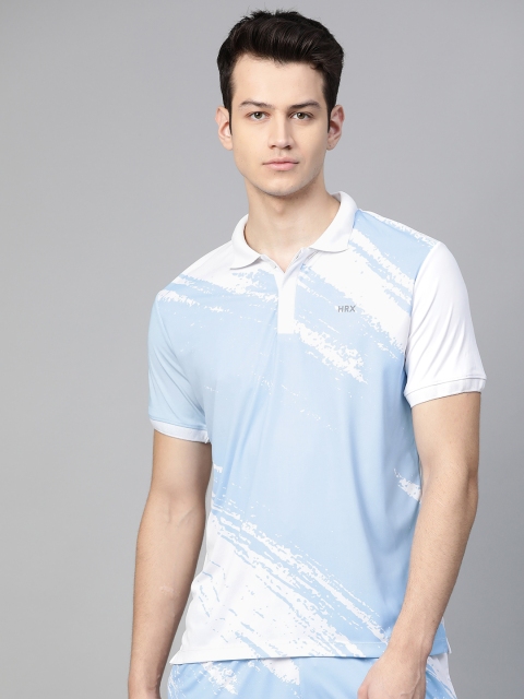 

Hrx By Hrithik Roshan Men Bright White Printed Rapid-Dry Racket Sports Polo Tshirts