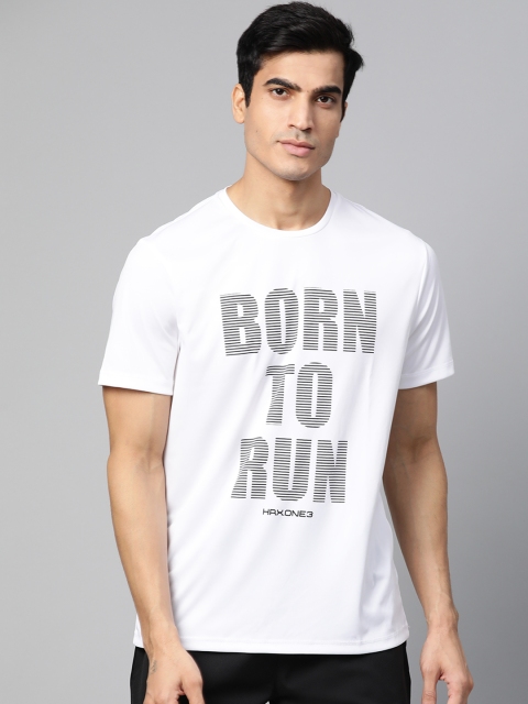 

Hrx By Hrithik Roshan Men White & Black Printed Rapid Dry Antimicrobial Running T-shirt