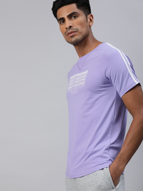 

Hrx By Hrithik Roshan Men Violet Printed Tie & Dye Lifestyle T-shirt