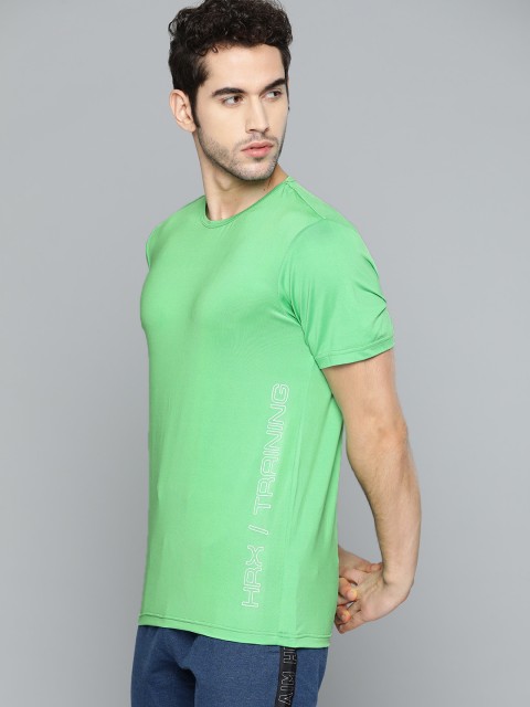 

HRX by Hrithik Roshan Green Solid Rapid-Dry N9 Antimicrobial Technology Training T-shirt