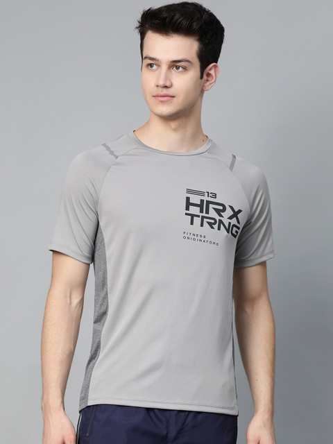 

Hrx By Hrithik Roshan Men Wet Weather Rapid Dry N9 Antimicrobial Training Tshirt, Grey