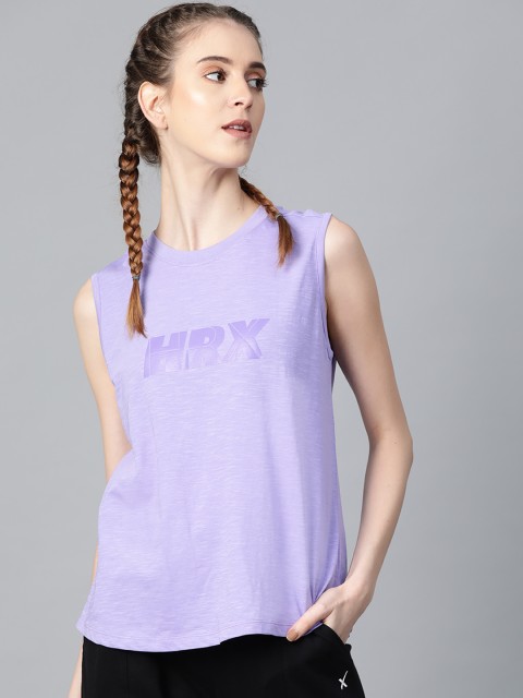 

HRX by Hrithik Roshan Women Violet Printed Bio-Wash Lifestyle T-shirt
