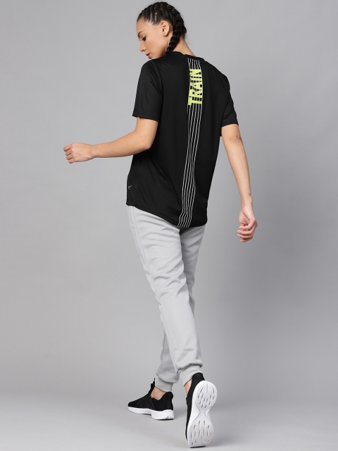 

Hrx By Hrithik Roshan Women Jet Black Solid Rapid-Dry N9 Antimicrobial Technology Training Tshirts
