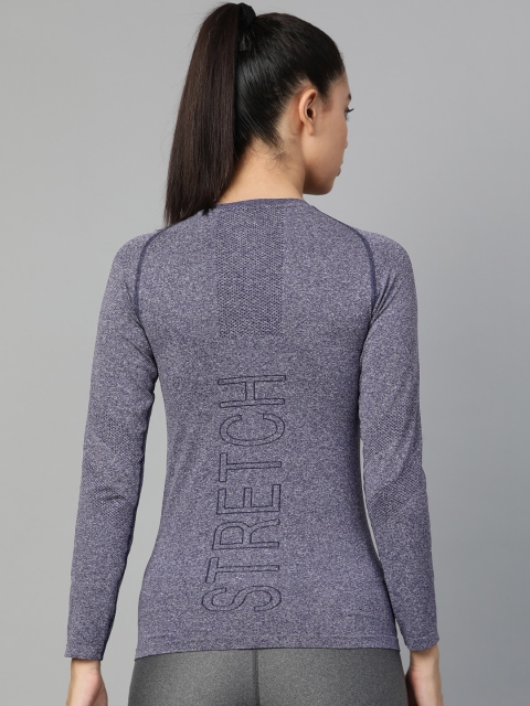 

HRX by Hrithik Roshan Women Moonlight Rapid-Dry Seamless Yoga Top, Navy blue