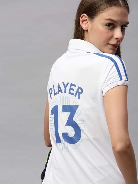 

Hrx By Hrithik Roshan Women White Solid Rapid-Dry Cricket Polo T-shirt