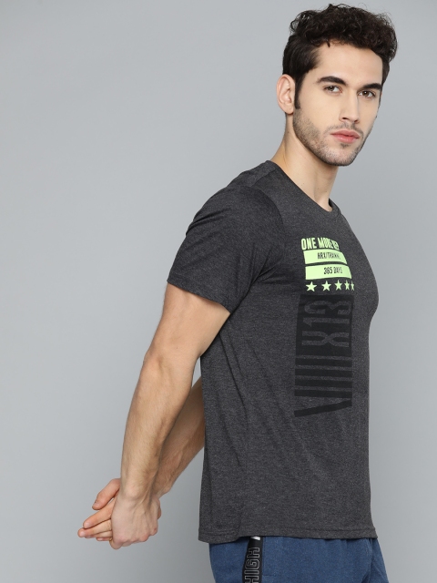 

HRX by Hrithik Roshan Men Anthracite Printed Rapid-Dry Training T-shirt, Charcoal