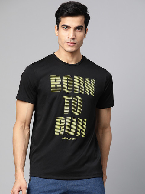 

Hrx By Hrithik Roshan Men Jet Black Rapid-Dry N9 Antimicrobial Technology Running Tshirts