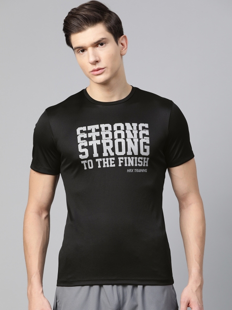 

Hrx By Hrithik Roshan Men Jet Black Rapid-Dry N9 Antimicrobial Technology Training Tshirt