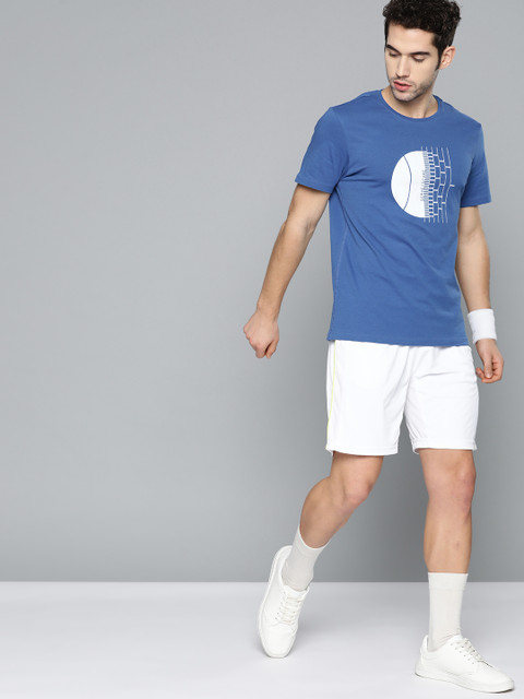 

Hrx By Hrithik Roshan Men Turkish Sea Printed Bio-Wash Racket Sports Tshirts, Blue