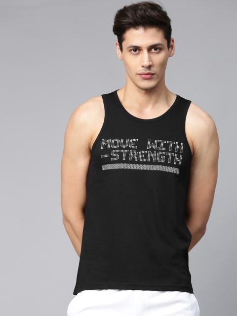 

HRX by Hrithik Roshan Men Jet Black Solid Rapid-Dry Training Tshirts