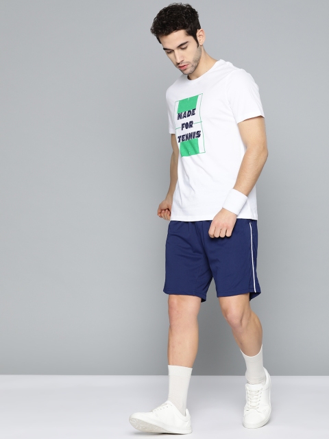 

Hrx By Hrithik Roshan Men Brilliant White Printed Bio-Wash Racket Sports Tshirts