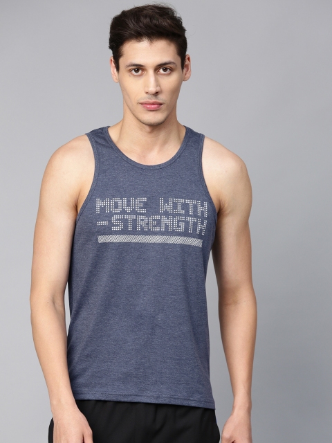 

HRX by Hrithik Roshan Men Medieval Blue Rapid-Dry Training Tshirts