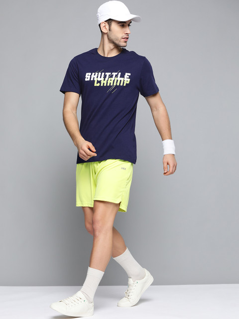 

Hrx By Hrithik Roshan Men Medieval Blue Printed Rapid Dry Badminton T-shirt, Navy blue